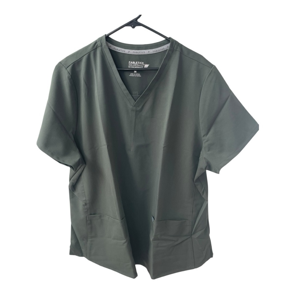 FABLETICS Method 2 Pocket Scrub Top in Hunter Green NEW size 3X NWOT
